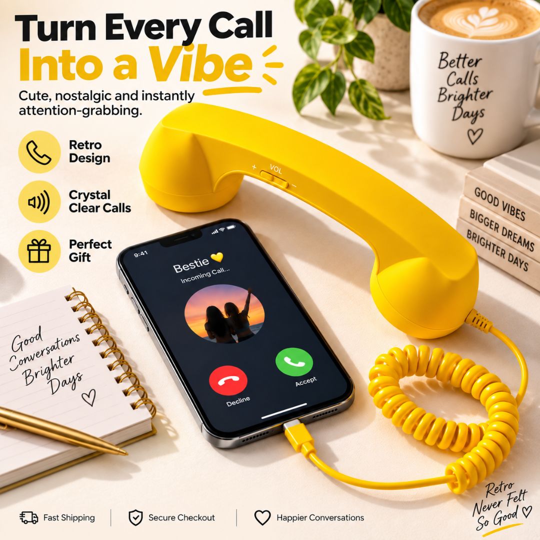 Retro Wired Phone Receiver with Volume Control