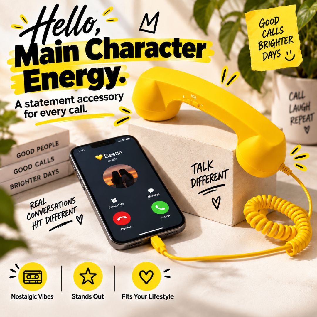 Retro Wired Phone Receiver with Volume Control