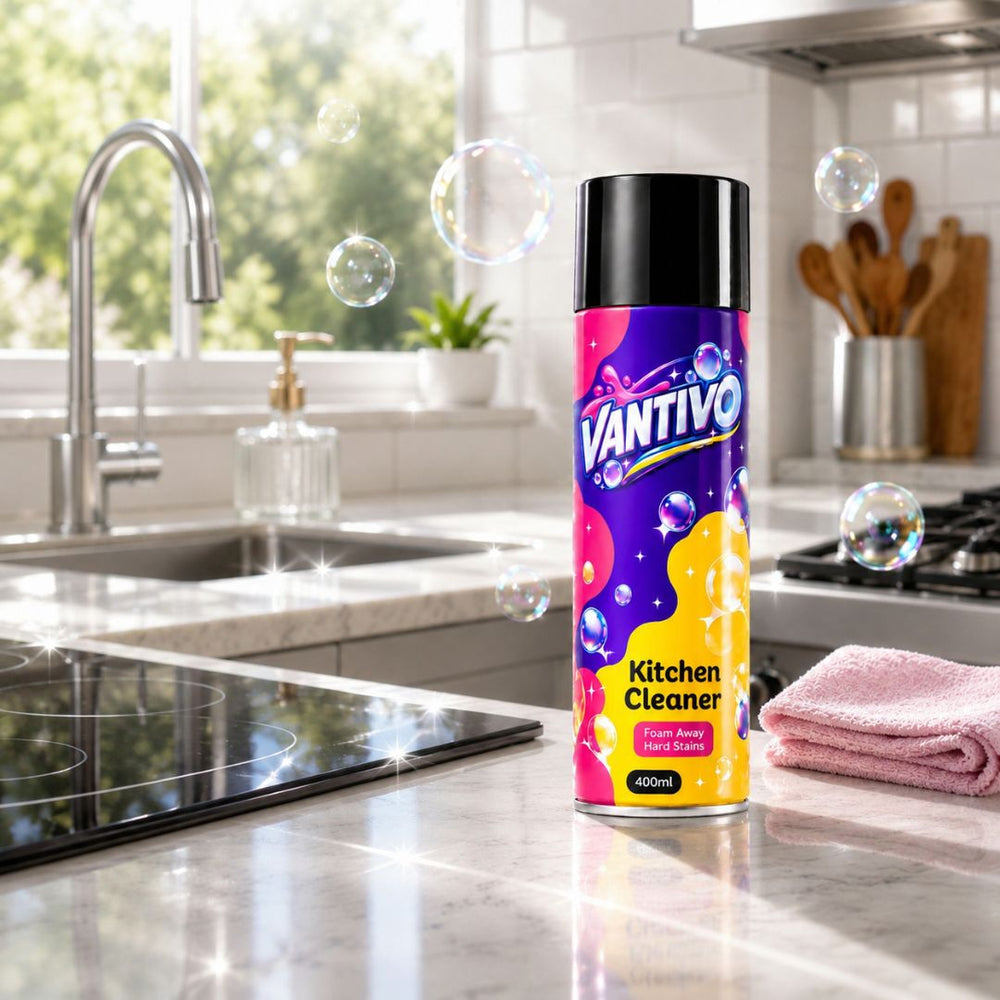 Cooktop, sink, countertop — same bottle.
