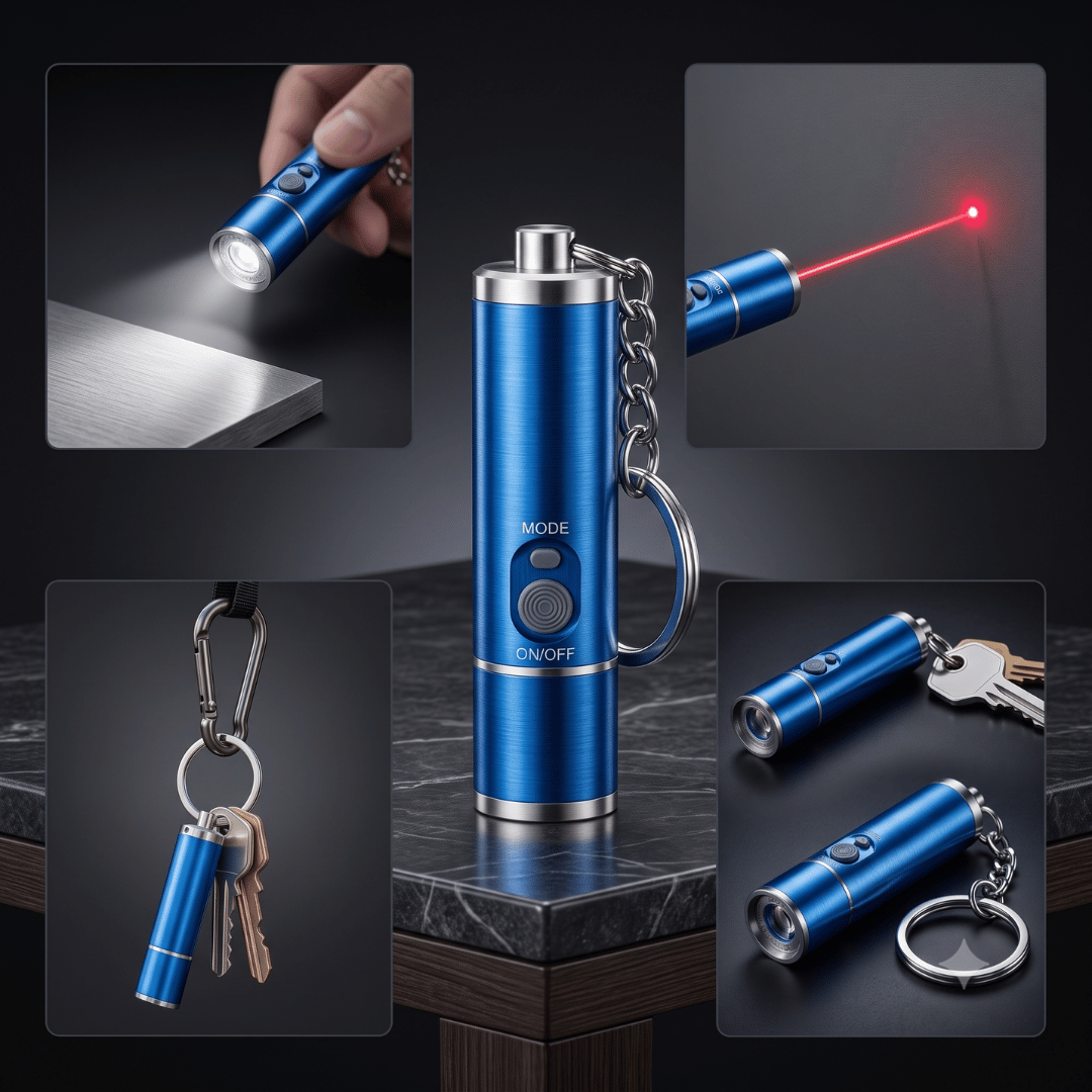 Metal Laser Light Keychain