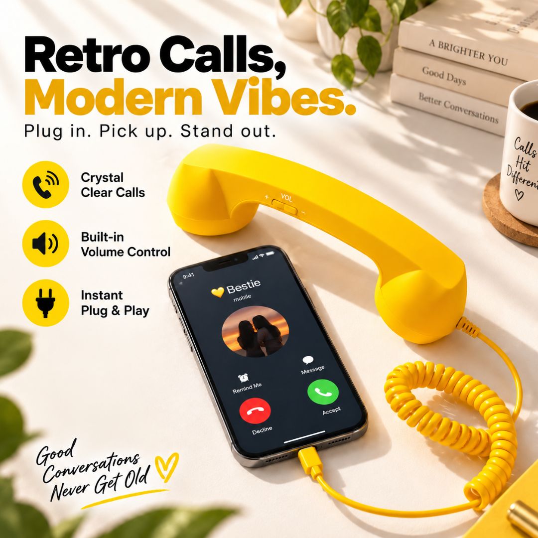 Retro Wired Phone Receiver with Volume Control