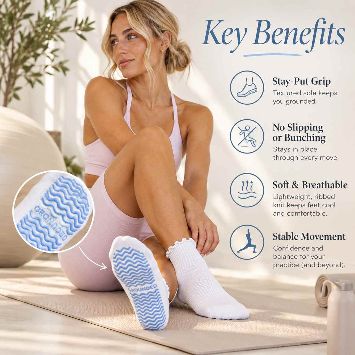 Ruffle Grip Socks