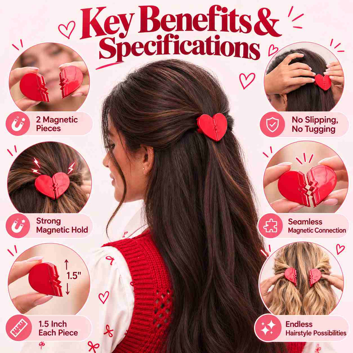 Red heart Clip