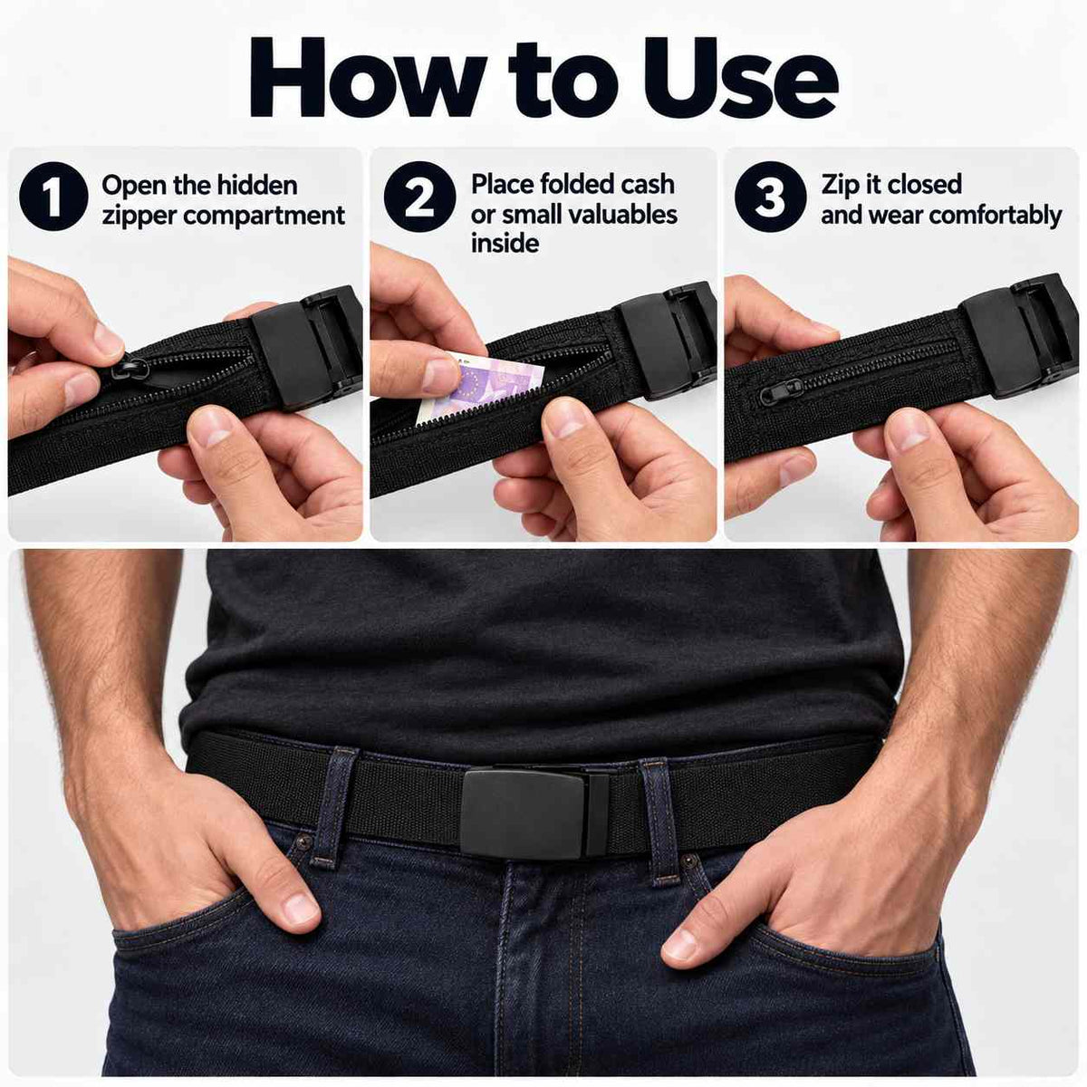 Belt with a hidden compartment