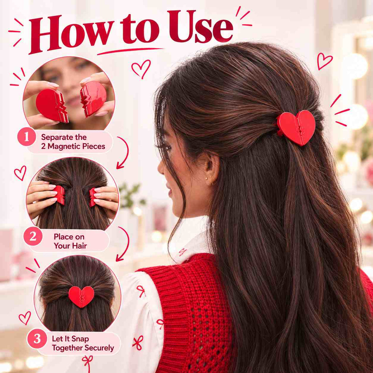 Red heart Clip