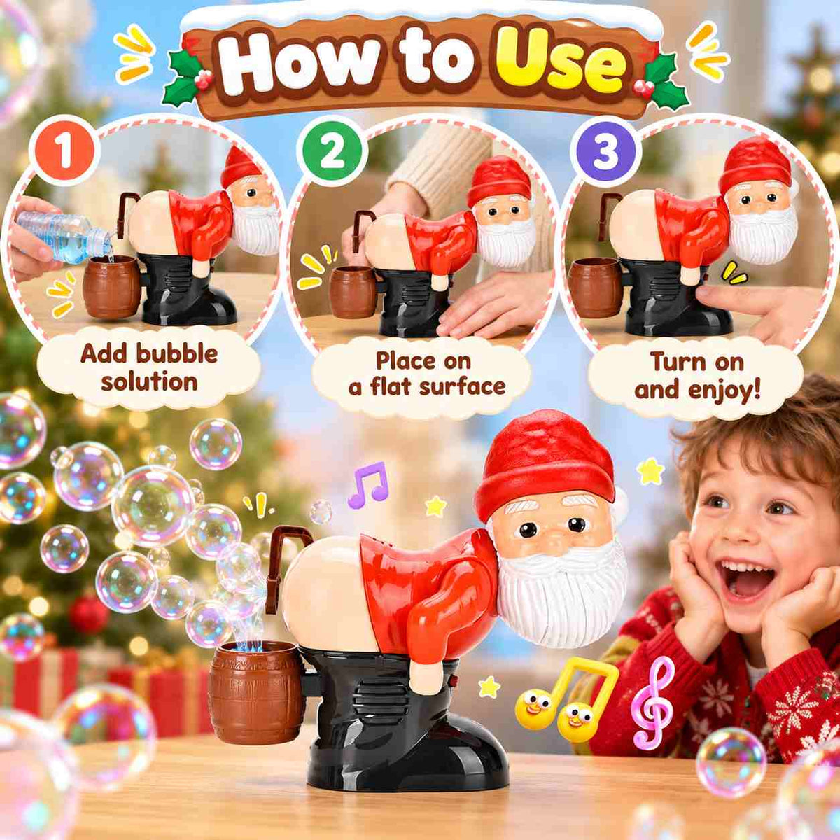 Funny Bubble Blowing Santa