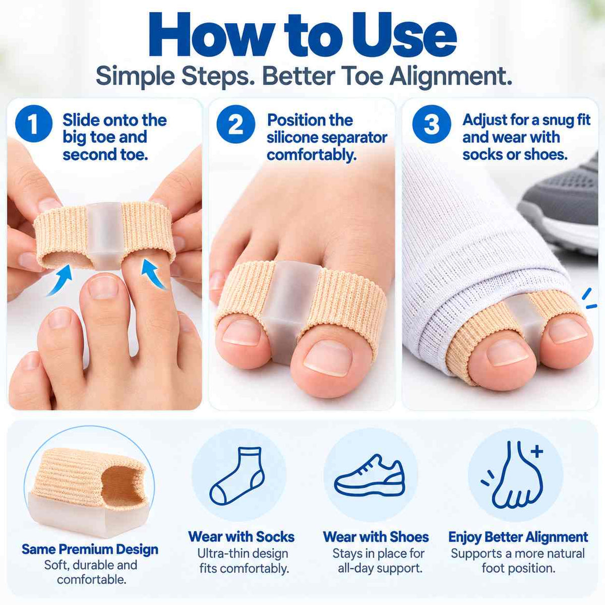 Silicone Bunion Corrector (Pack of 2)