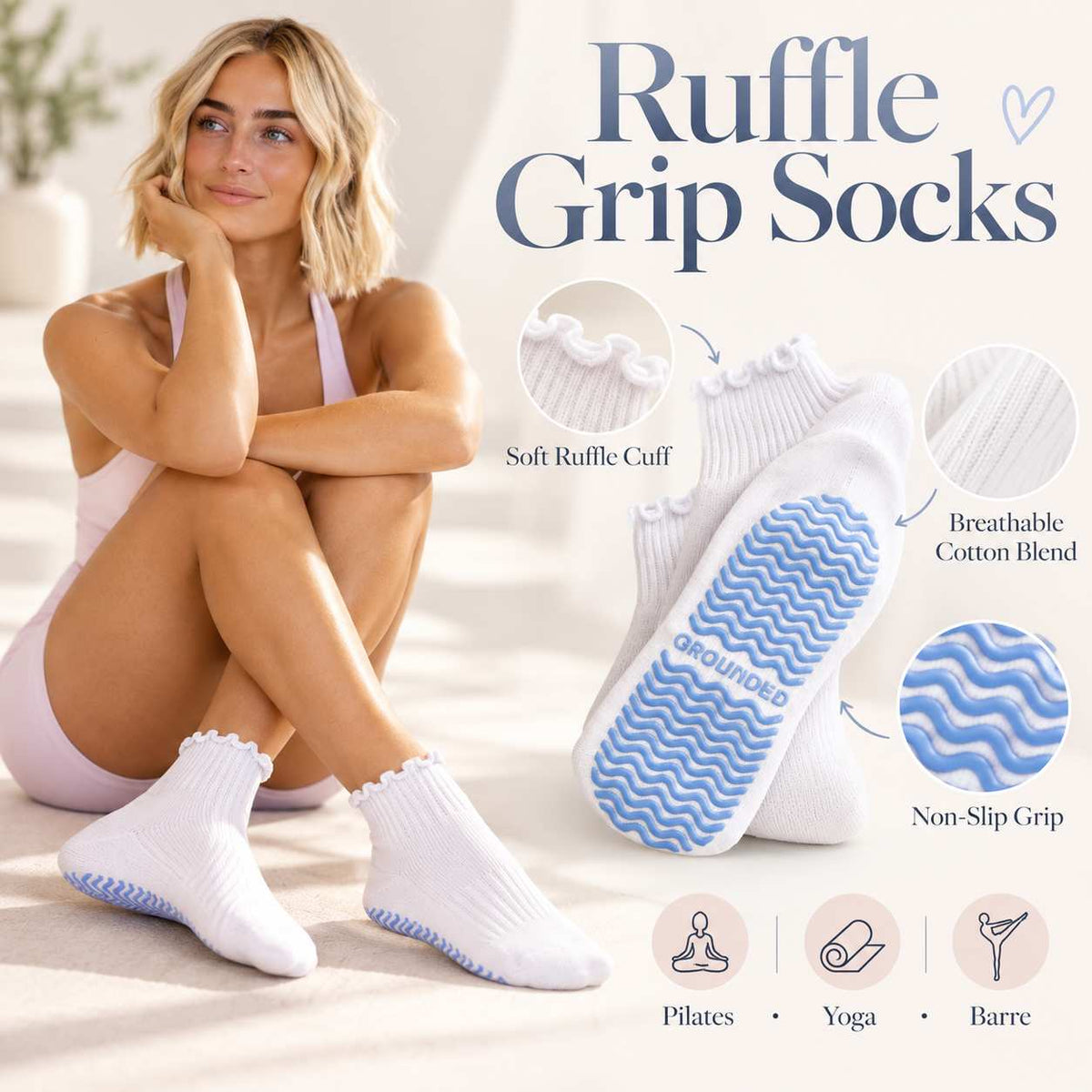 Ruffle Grip Socks