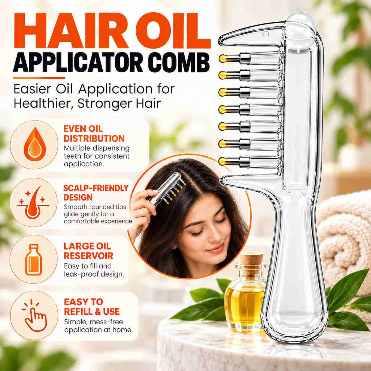 Hair Oil Applicator Comb
