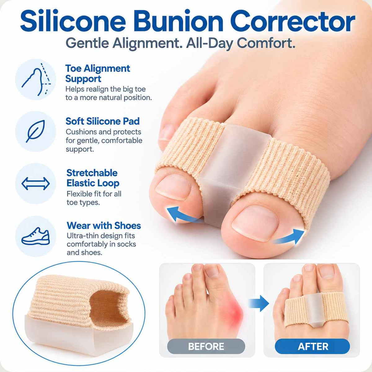 Silicone Bunion Corrector (Pack of 2)