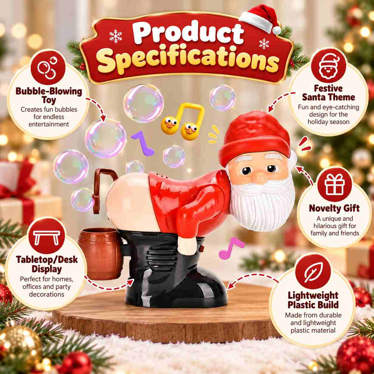Funny Bubble Blowing Santa
