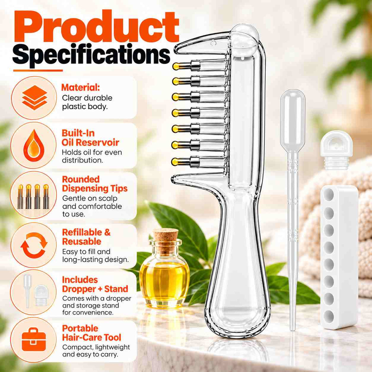 Hair Oil Applicator Comb