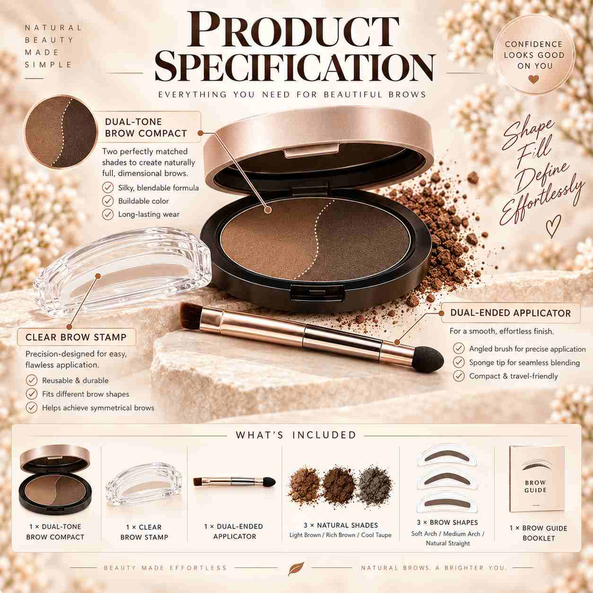 BrowEase Dual Tone Brow Stamp Kit