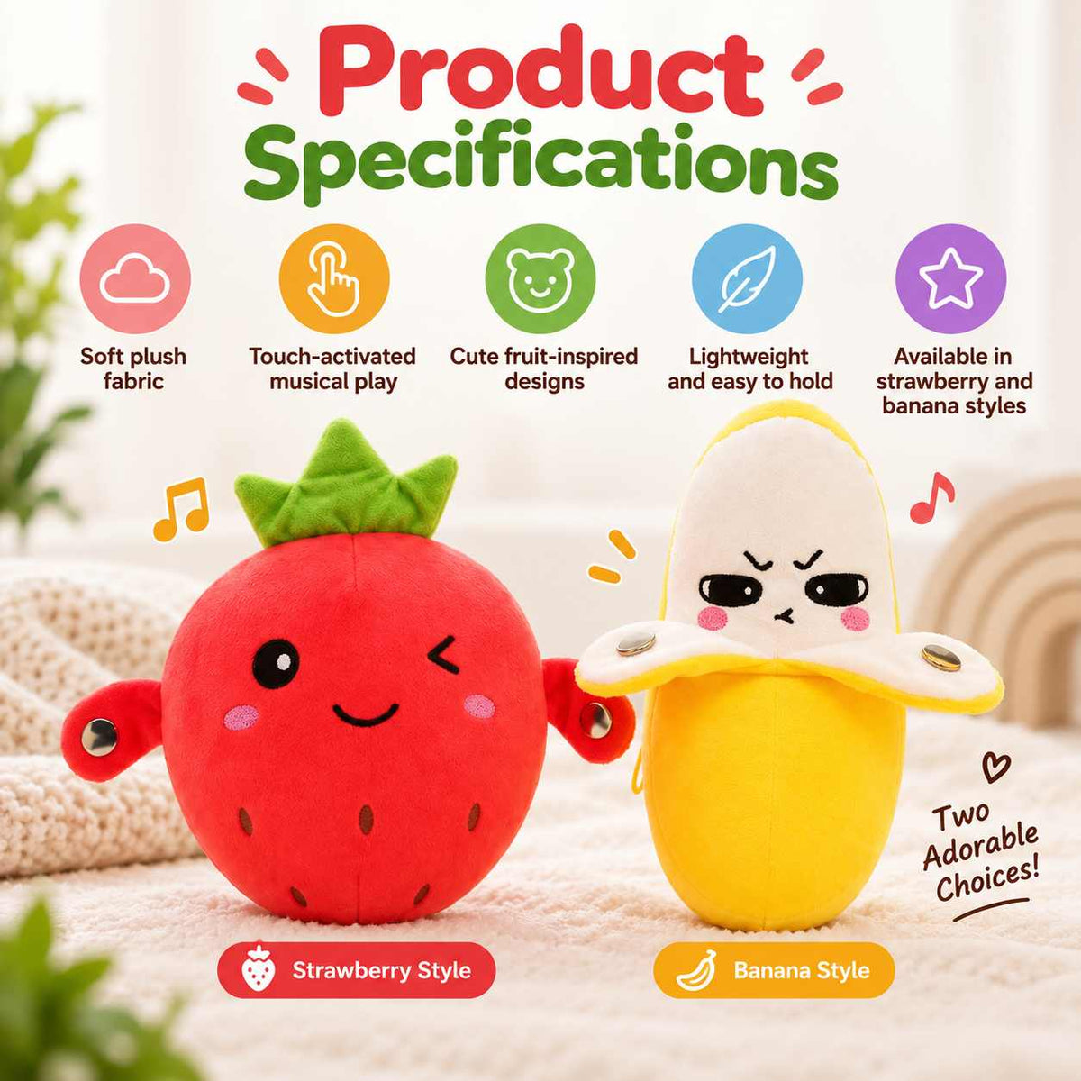 Interactive Sensory Musical Plush Toy