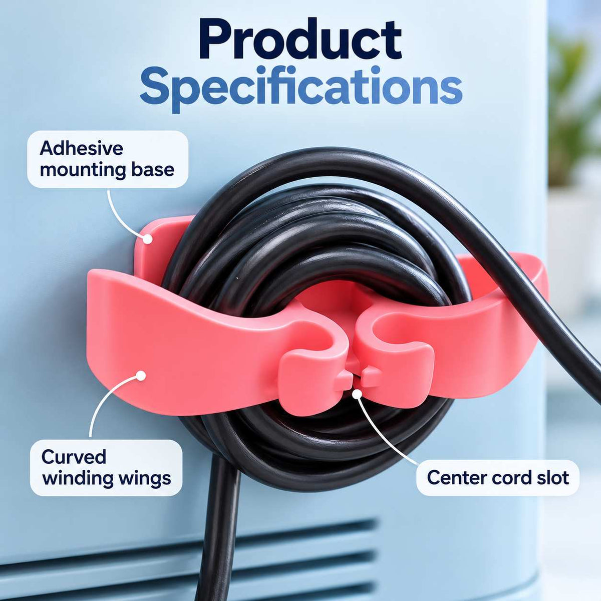 Self-Adhesive Appliance Cord Clip