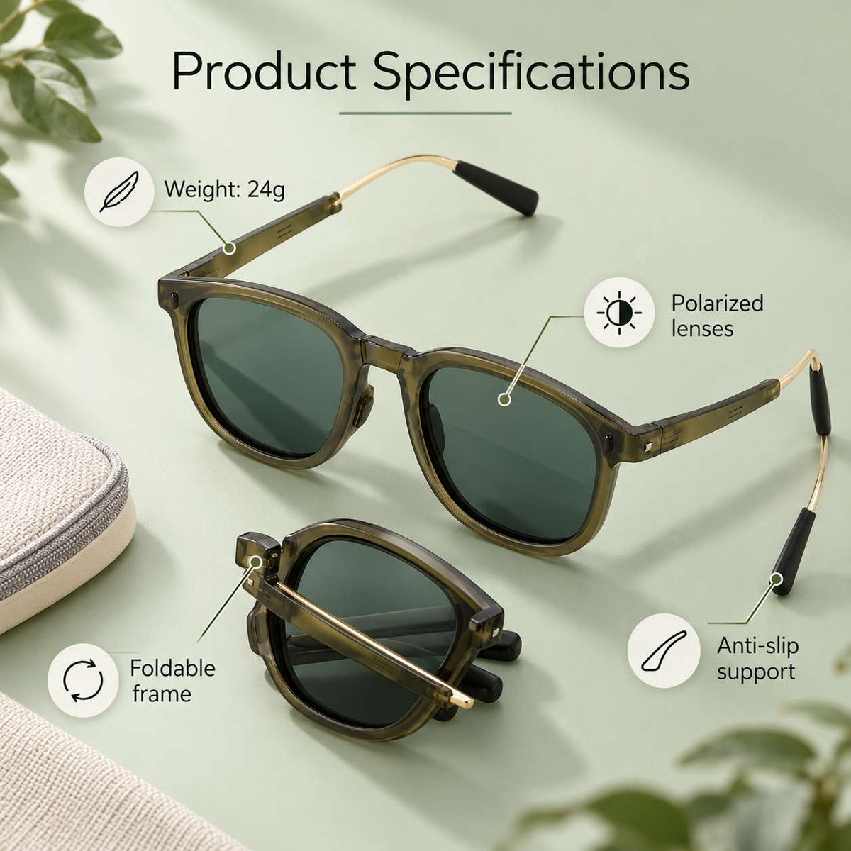 Ultra Light Foldable Sunglasses